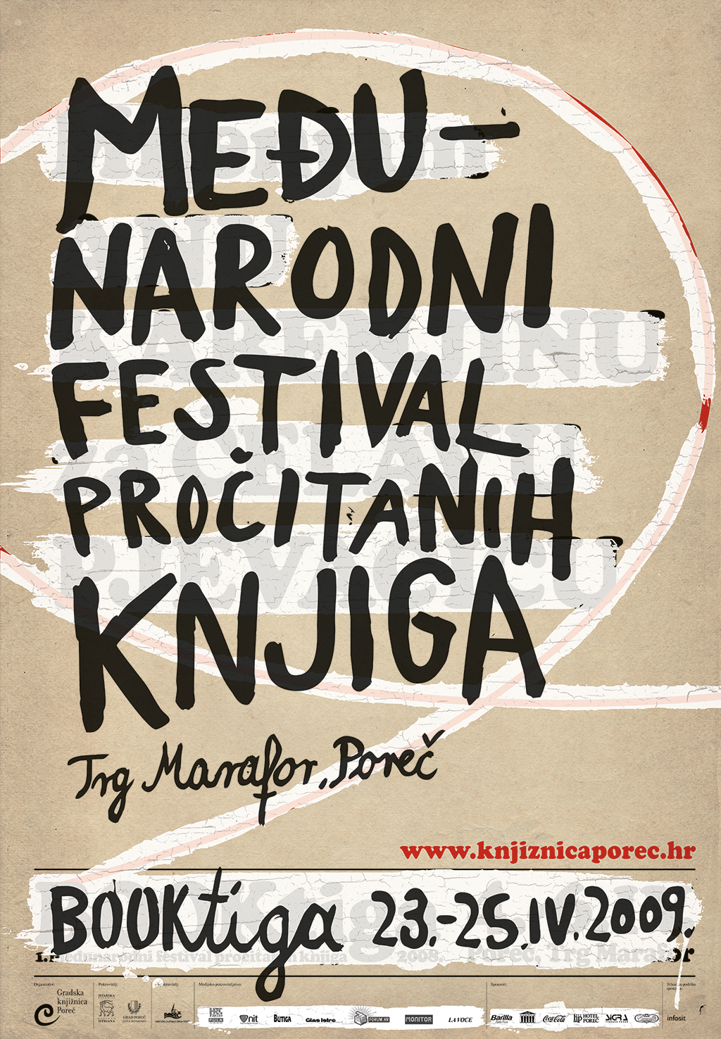 Booktiga, dizajn, festival, Hrvatska, plakat, Poreč, rabljene knjige, rabljeno, Sonda, Studio Sonda, Vižinada, Hrvatski dizajn